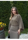Yarasa kol maxi elbise haki