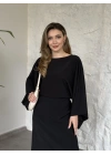 Yarasa kol maxi elbise siyah