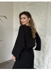 Yarasa kol maxi elbise siyah