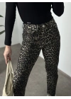 Zr marka kesik paça leopar desen pantolon