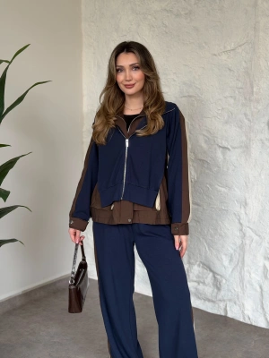 Paraşüt kumaş garnili takım lacivert