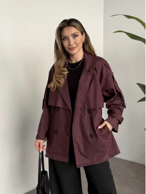 Ara boy denim trençkot bordo