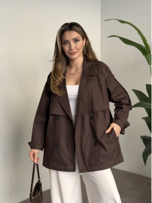 Ara boy denim trençkot kahve