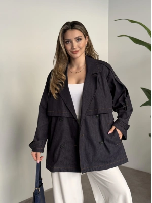 Ara boy denim trençkot mavi