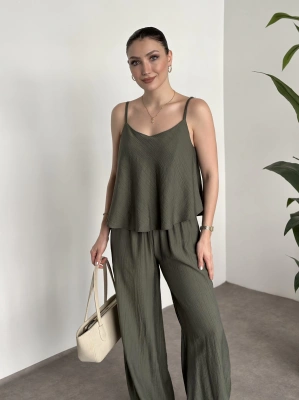 Askısı ayarlanabilir tensel kumaş takım haki