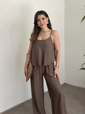 Askısı ayarlanabilir tensel kumaş takım vizon