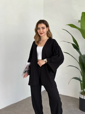 İkili Bol Kesim Takım Siyah