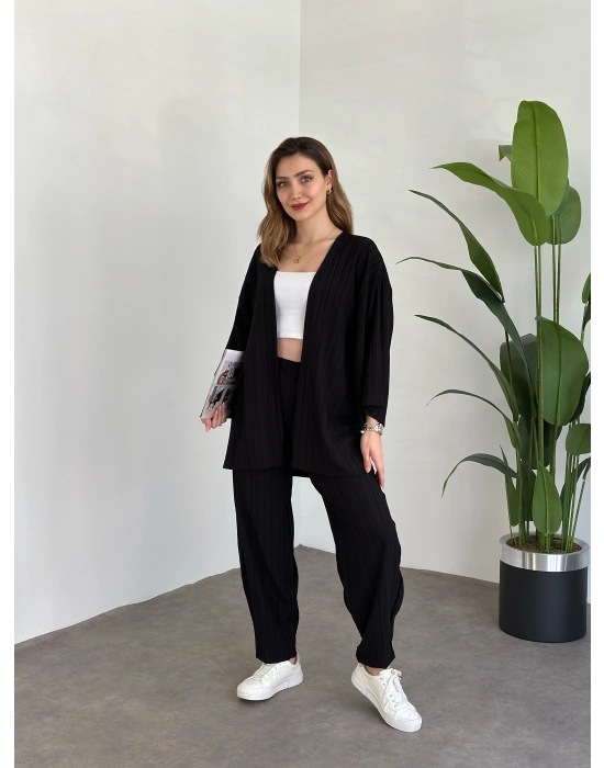 İkili Bol Kesim Takım Siyah