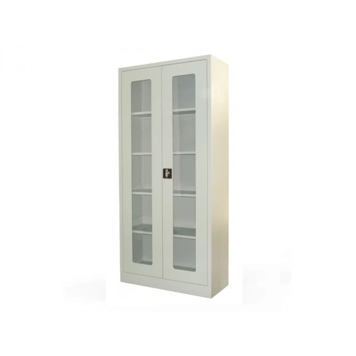 Metal 198 lik Camlı Dosya - Klasör Dolabı gri renk