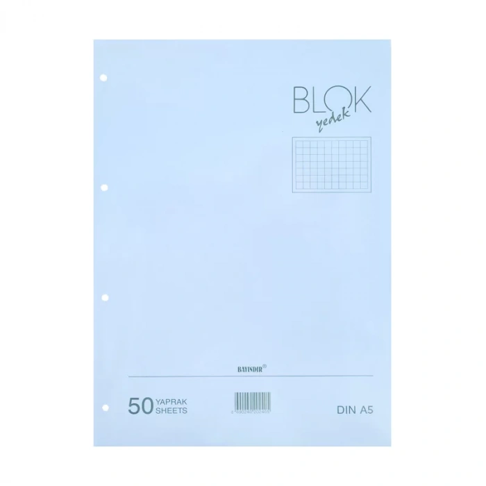 BAYINDIR KLASÖR YEDEĞİ A5 KARELİ 50 YAPRAK MAVİ