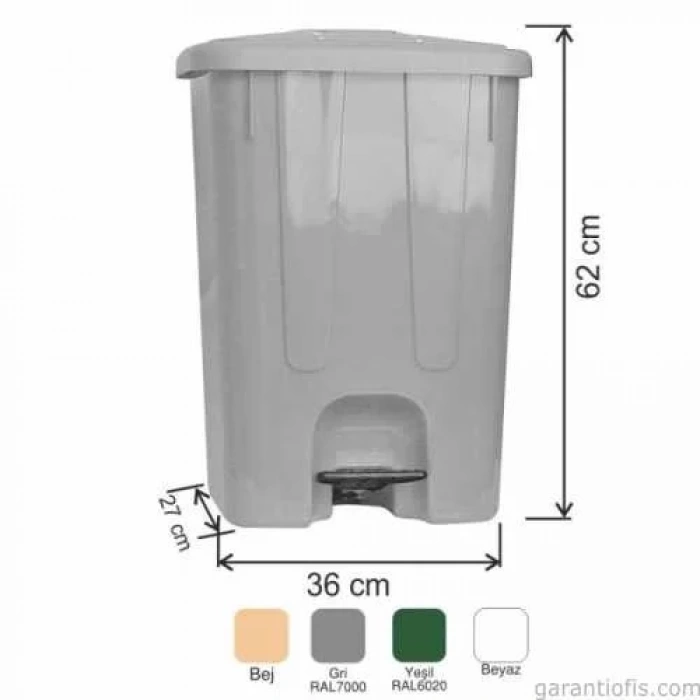 Garantil 7143 Plastik İç Kovasız Pedallı Çöp Kovası 65 Lt