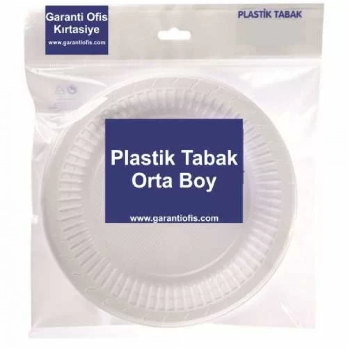 Plastik Tabak Orta Boy 19cm (100 lü Paket)