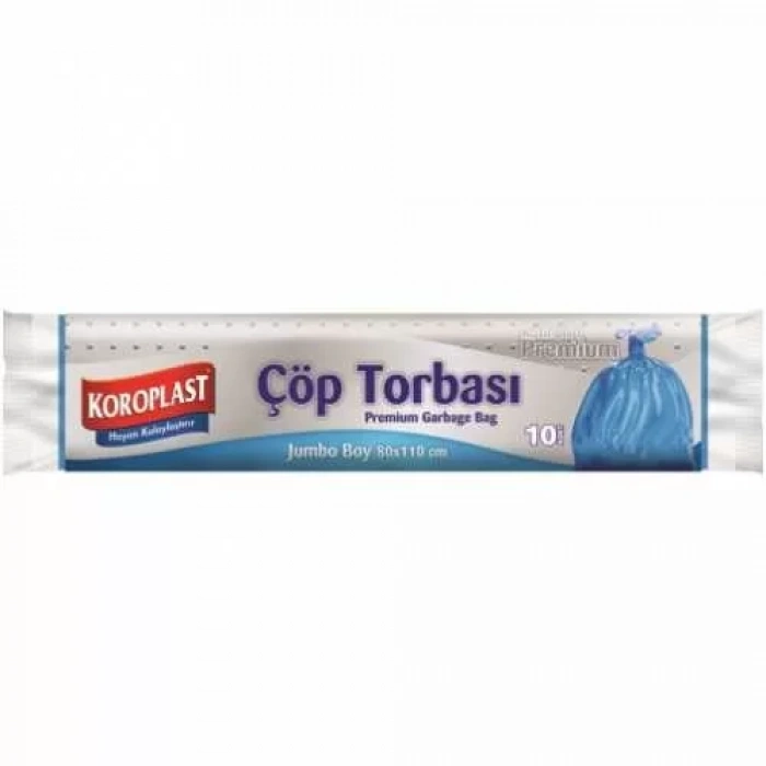Koroplast Premium Jumbo Boy Çöp Torbası 80x110cm (10 lu Paket)