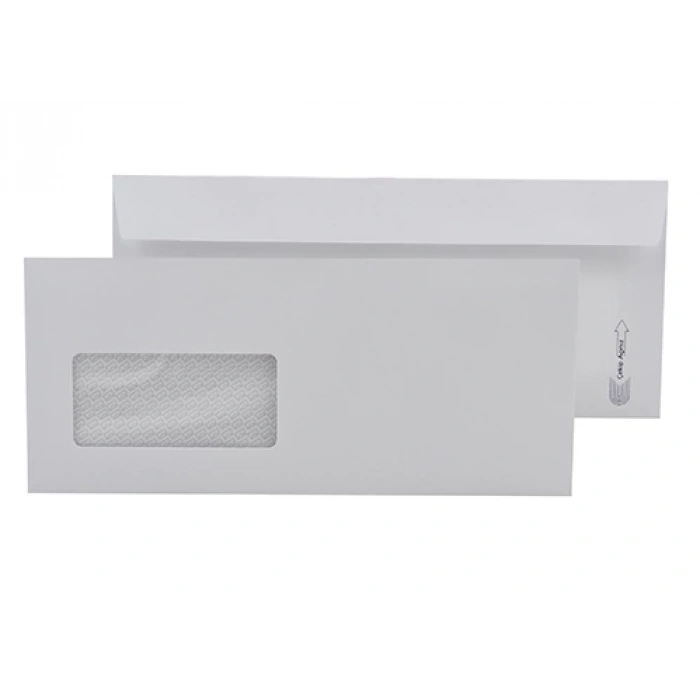 Diplomat Fatura Zarfı Pencereli Beyaz 110gr (50 li Paket)