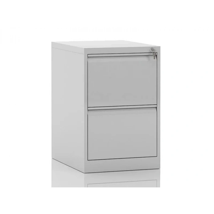 İki Çekmeceli Metal Kartoteks Askılı Dosya Dolabı Gri Renk