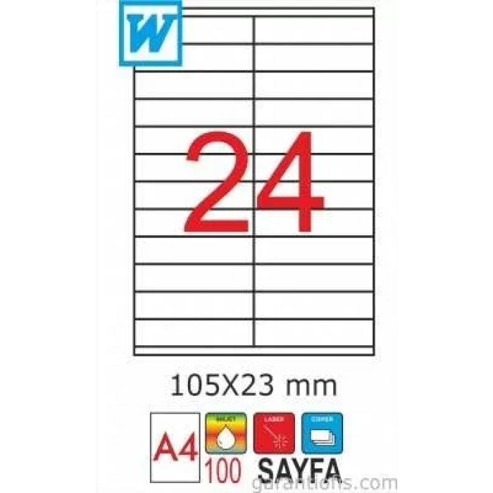 GoldMoon 2076 Laser A4 Sayfa Etiketi 105x23mm (100 lü Paket)