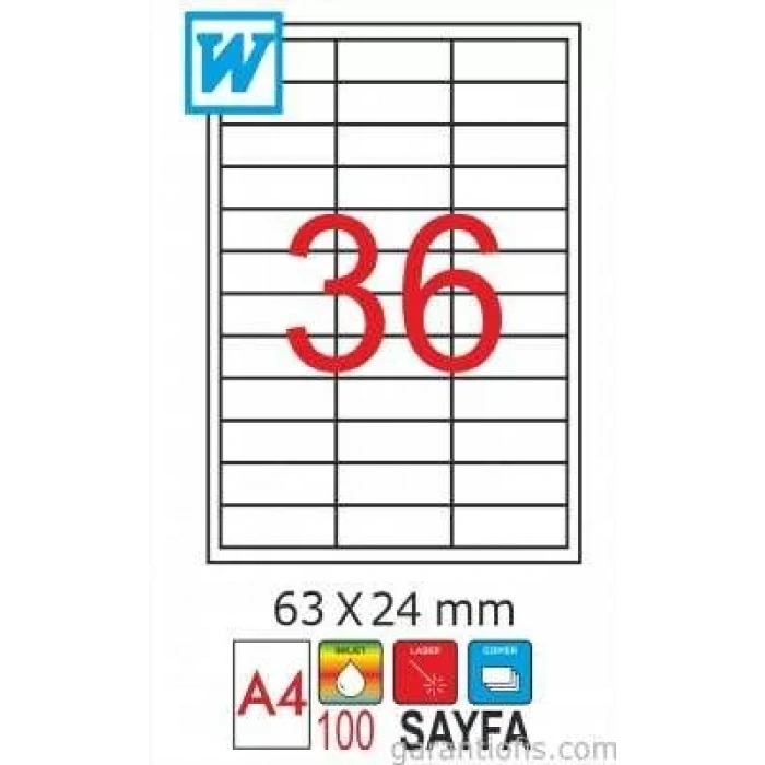 GoldMoon 2025 Laser A4 Sayfa Etiketi 63x24mm (100 lü Paket)