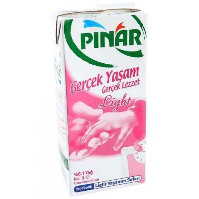 Pınar Az Yağlı Light Süt 1 Litre (12 li Koli)