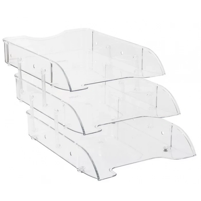 Kraf 829G Hareketli 3 lü Şeffaf Evrak Rafı