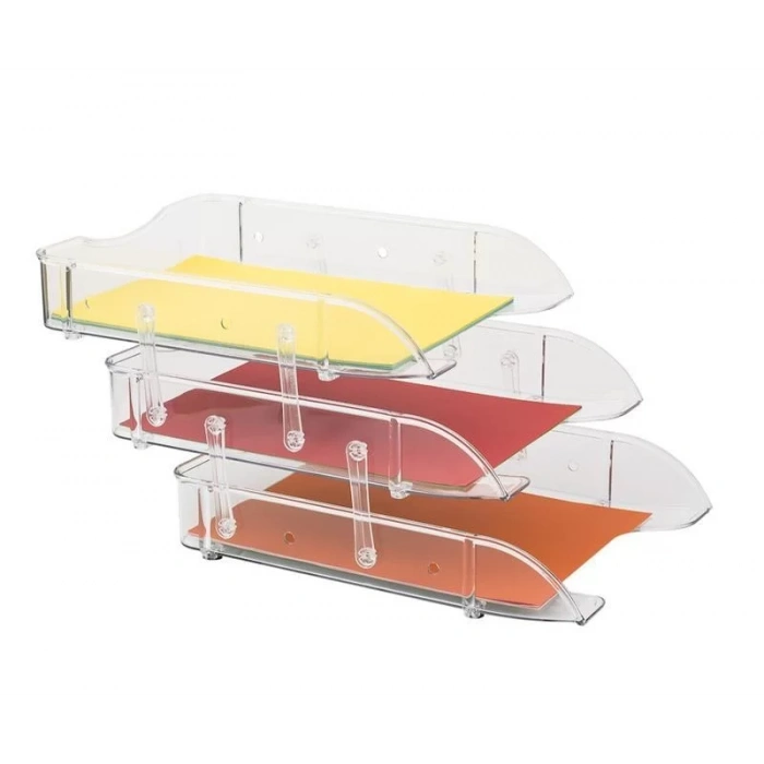 Kraf 829G Hareketli 3 lü Şeffaf Evrak Rafı