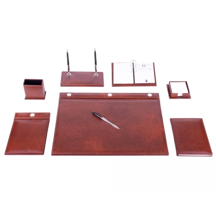 Gülpaş 259 Kahverengi Lüks Sümen Takımı (Düğmeli - 9 Parça)