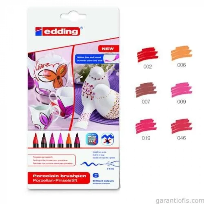 Edding 4200 Porselen Kalemi (6 lı Paket - Sıcak Renkler)