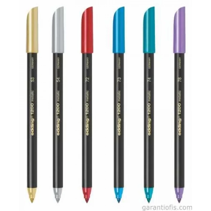 Edding 1200-53 Metalik Altın Renkli Grafik Kalemi (Davetiye Kalemi - 5li Paket)