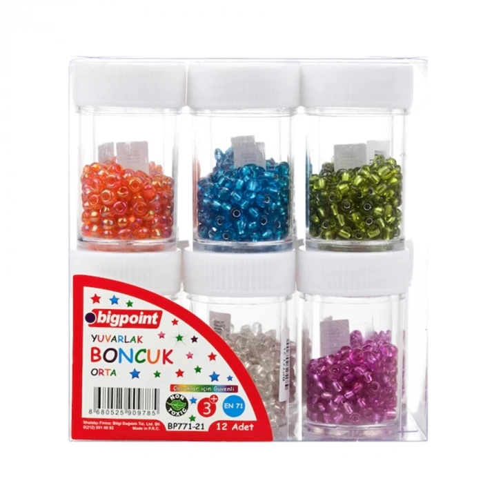 Bigpoint Yuvarlak Boncuklar Orta Boy (12 li Tüp)