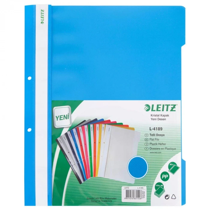 Leitz 4189 Mavi Plastik Telli Dosya (50 li Paket)