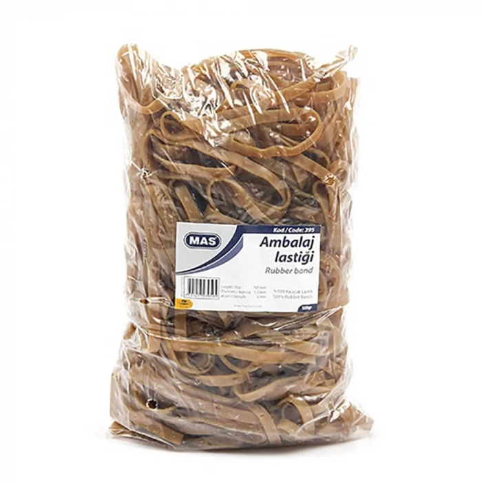 Mas 395 Geniş - Kalın Ambalaj Lastiği %100 Kauçuk (500 Gr)