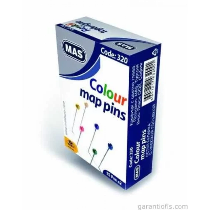 Mas 320 Renkli Başlı Toplu İğne (32mm.)