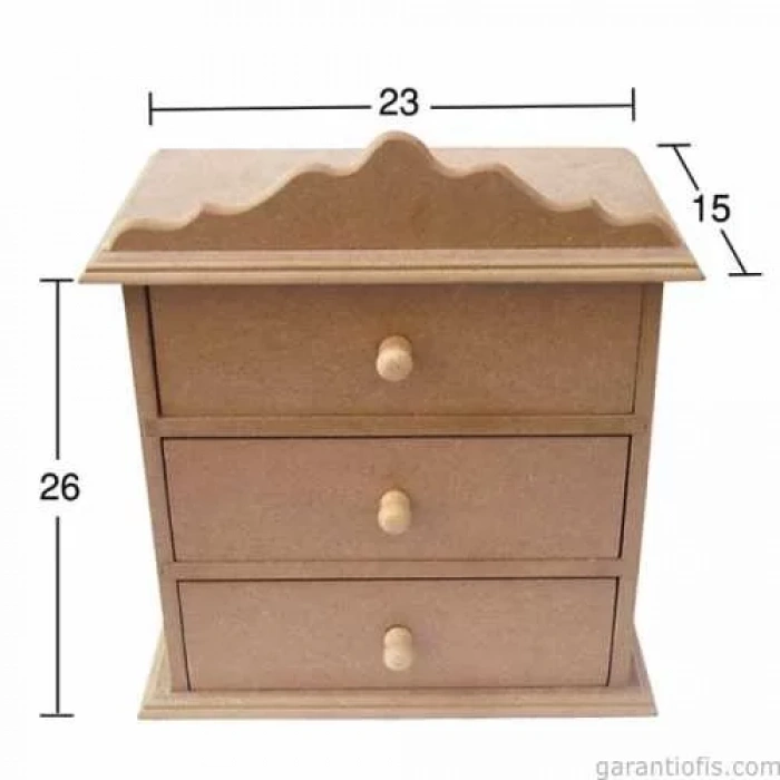 Hobi-Art KU 274 Boyanabilir Ahşap Mini Çekmeceli Sandık