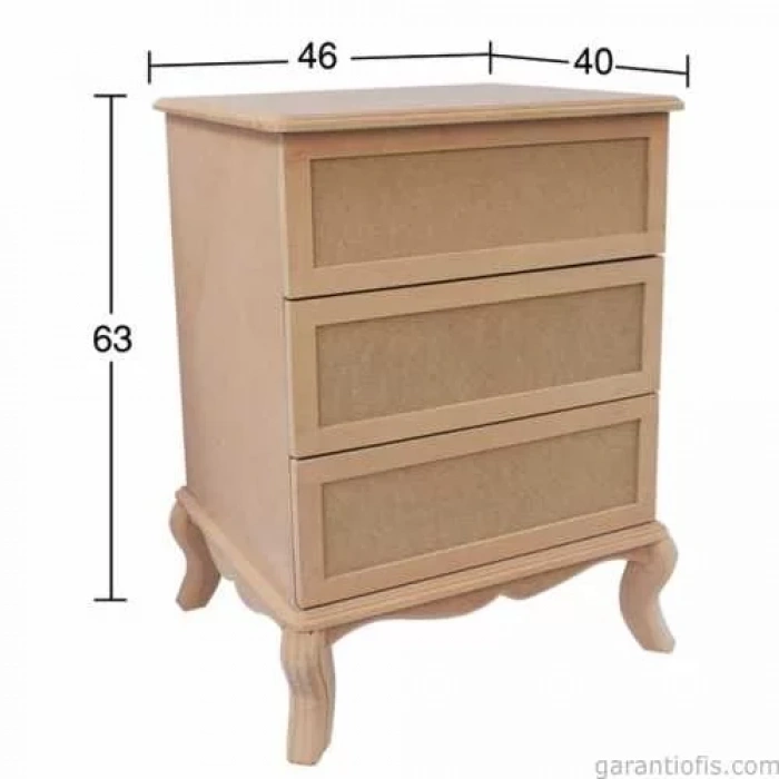 Hobi-Art SP 544 Ham Ahşap Dekoratif Çekmeceli Sehpa