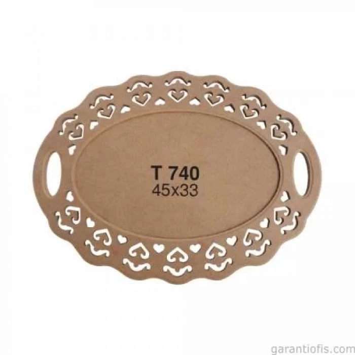 Hobi-Art T 740 Ahşap Kenar İşlemeli Tepsi
