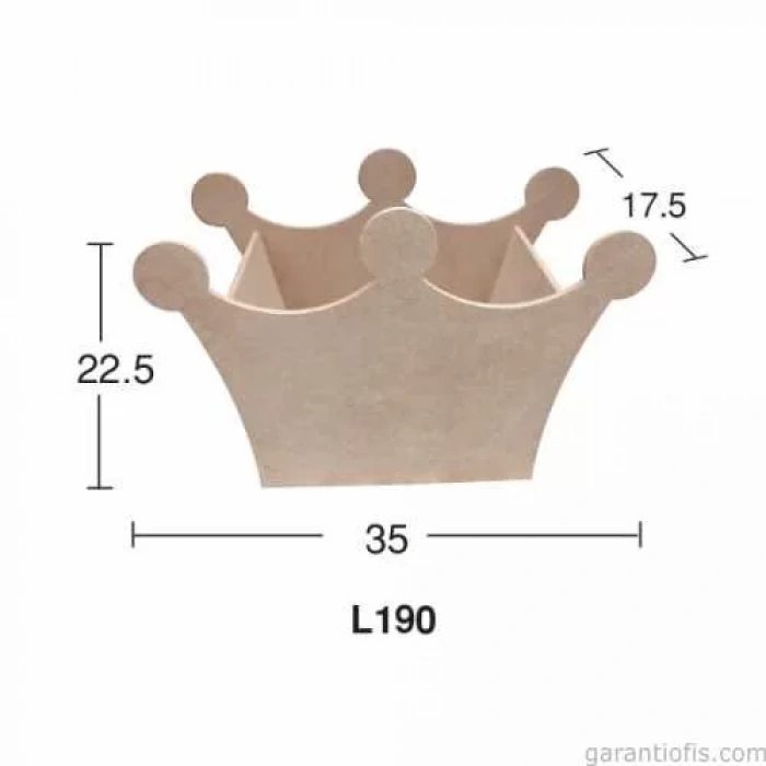 Hobi-Art L 190 Kral Tacı Şeklinde Ham Ahşap Dekoratif Obje