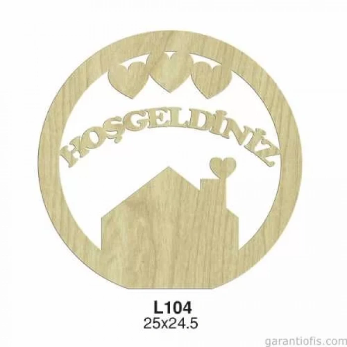 Hobi-Art L 104 Lazer Kesim Hoşgeldiniz Yazılı Kapı Süsü