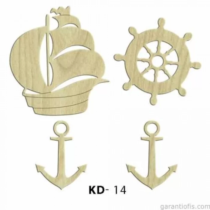 Hobi-Art KD 14 - Denizci Seti Dekoratif Mini Ahşap Obje