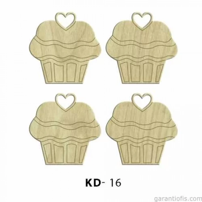 Hobi-Art KD 16 - Kalpli Kekler  Dekoratif Mini Ahşap Obje