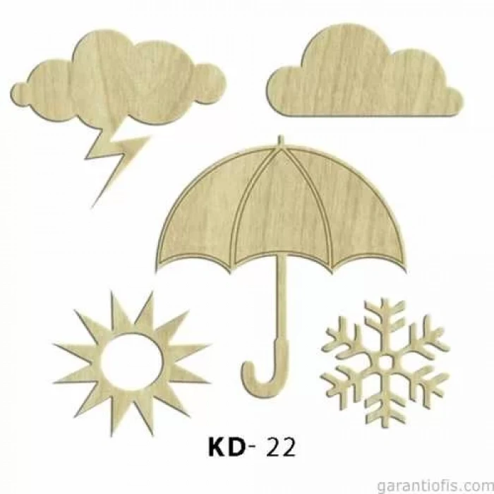 Hobi-Art KD 22 - Mevsim Setii  Dekoratif Mini Ahşap Obje