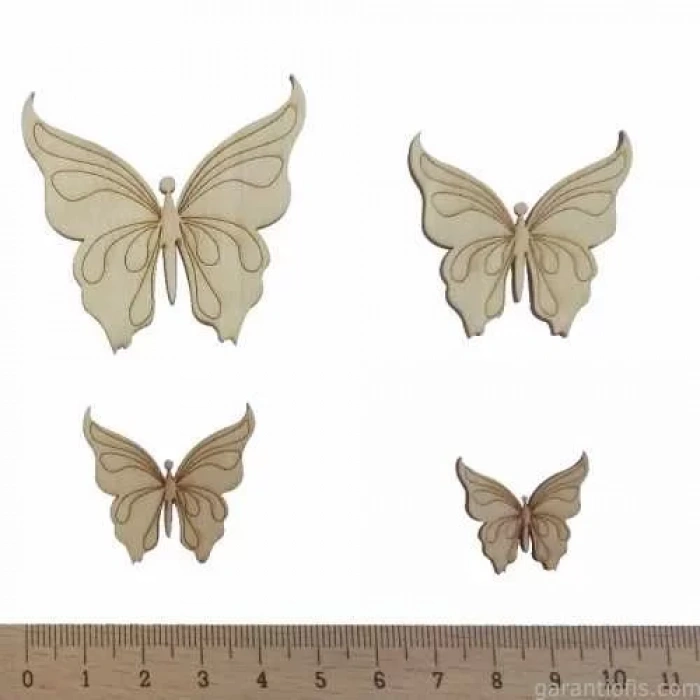 Hobi-Art KD 35 - Kelebekler Dekoratif Mini Ahşap Obje