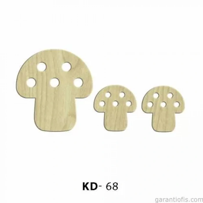Hobi-Art KD 68 - Mantar Tasarımlı Dekoratif Mini Ahşap Obje