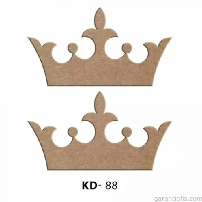 Hobi-Art KD 88 - Taç Şeklinde Dekoratif Mini Ahşap Süs Obje