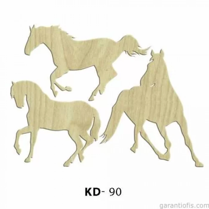 Hobi-Art KD 90 - At Şeklinde Dekoratif Mini Ahşap Süs Obje