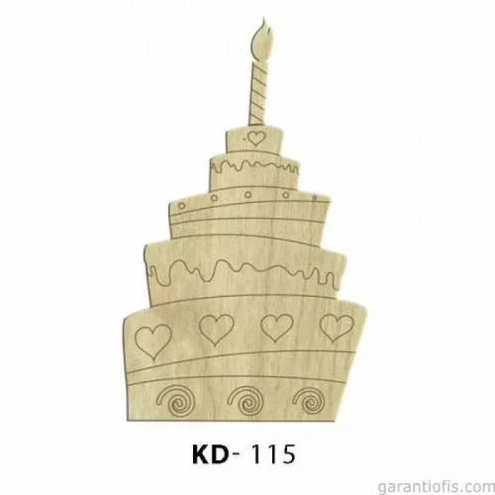 Hobi-Art KD 115 - Yaş Pasta Figürlü Dekoratif Mini Ahşap Obje