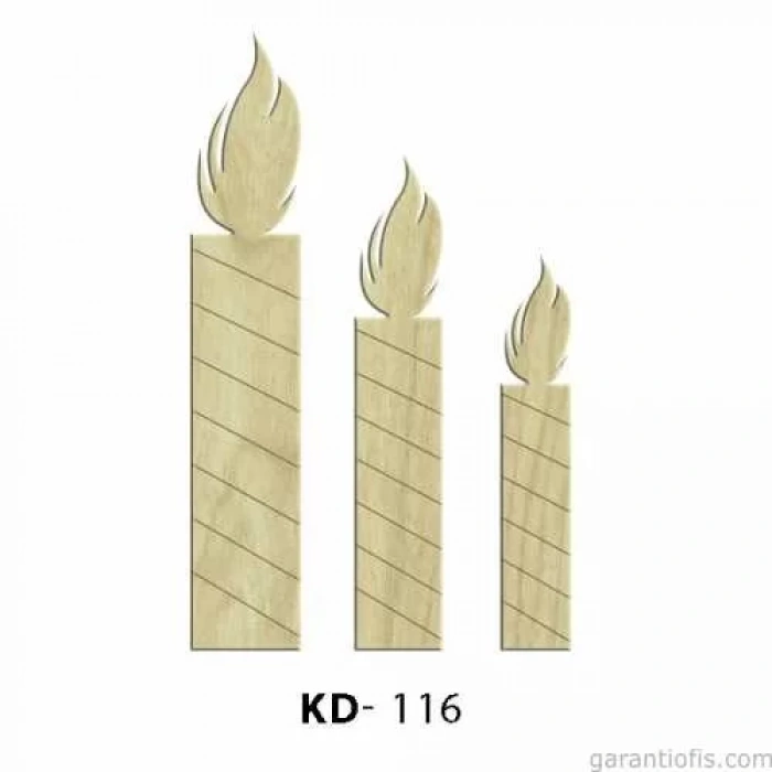 Hobi-Art KD 116 - Mum Figürlü Dekoratif Mini Ahşap Obje