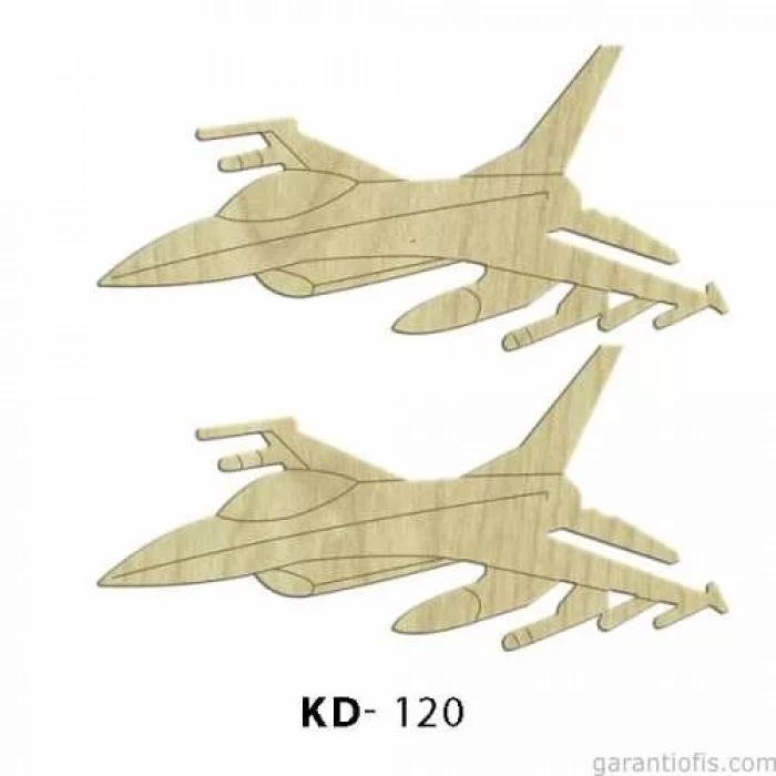 Hobi-Art KD 120 - Uçak Figürlü Dekoratif Mini Ahşap Obje
