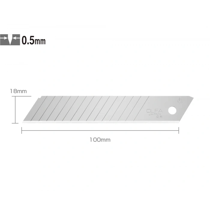 OLFA LBD-50 Standart Çift Segmentli Geniş Maket Bıçağı Yedeği (50 li)