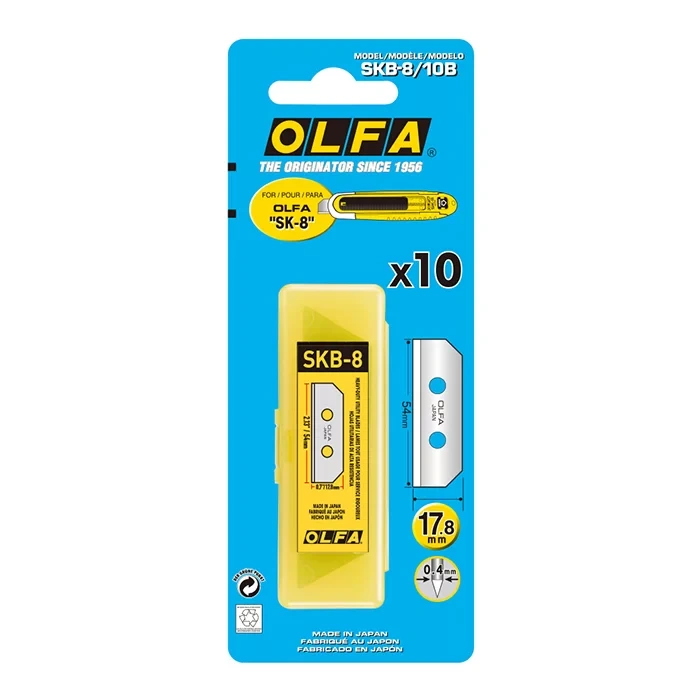OLFA SKB-8/10B Çift Yönlü Emniyetli Maket Bıçağı Yedeği (10 lu)