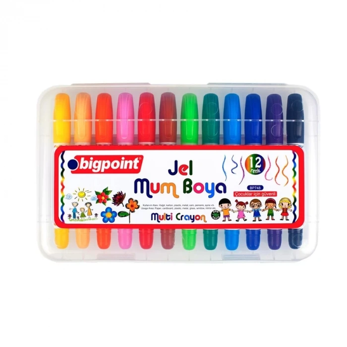 Bigpoint Multi Crayon Jel Mum Boya 12 Renk