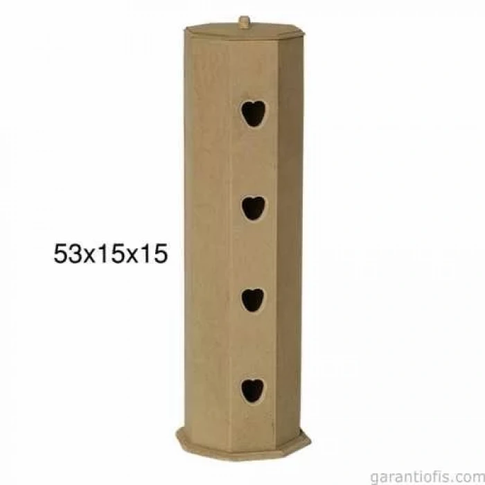 Hobi-Art F 806 Dekoratif Kalp Figürlü Ahşap Poşetlik